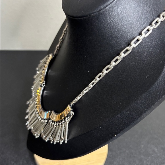 Stella & Dot Art Deco Rhinestone Necklace Beaded Twilight Fringe Dangle - Picture 3 of 8